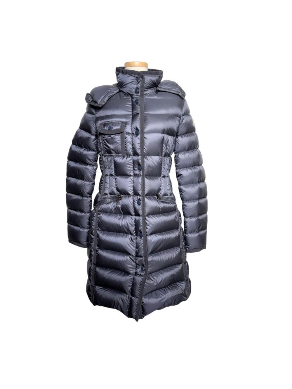 Moncler Hermine Down Coat Nylon Navy 00